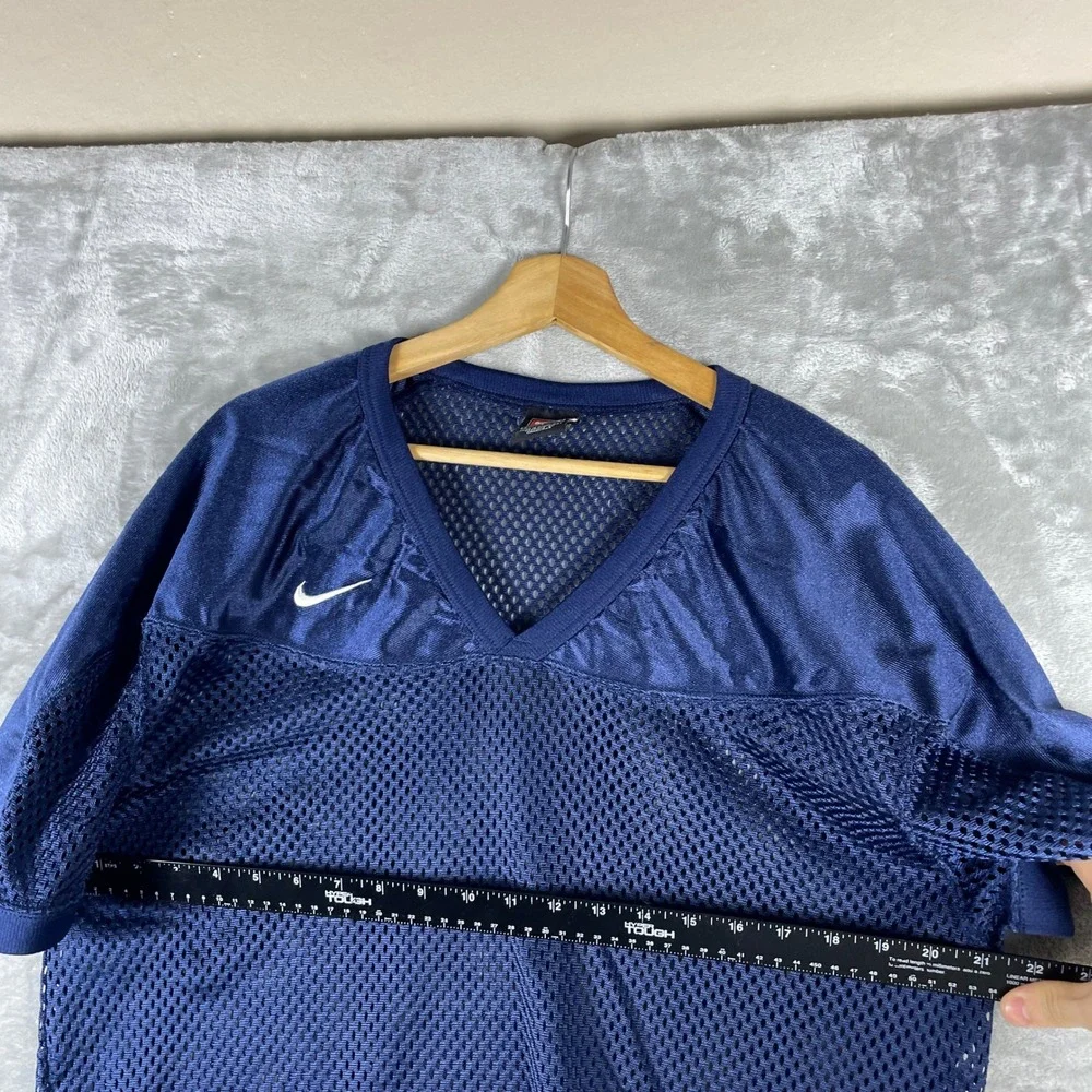 Vintage Nike Football Jersey Mens Large Navy Blue Mesh Party Layer Sports Y2K